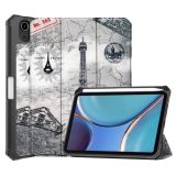 Colored Drawing Horizontal Flip TPU + PU Leather Case with Three-folding Holder & Sleep / Wake-up Function & Pen Slot For iPad mini 6(Retro Tower)