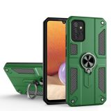For Samsung Galaxy A32 4G Carbon Fiber Pattern PC + TPU Protective Case with Ring Holder(Green)