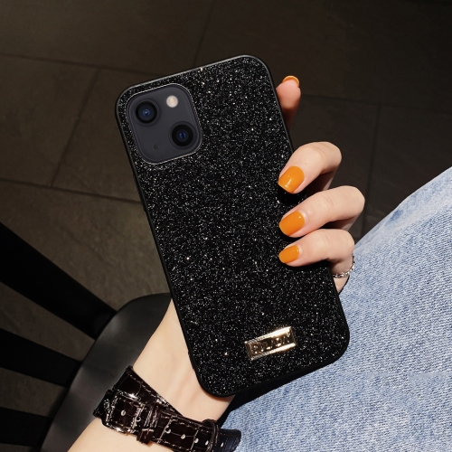 SULADA Shockproof TPU + Handmade Leather Case For iPhone 13(Black)