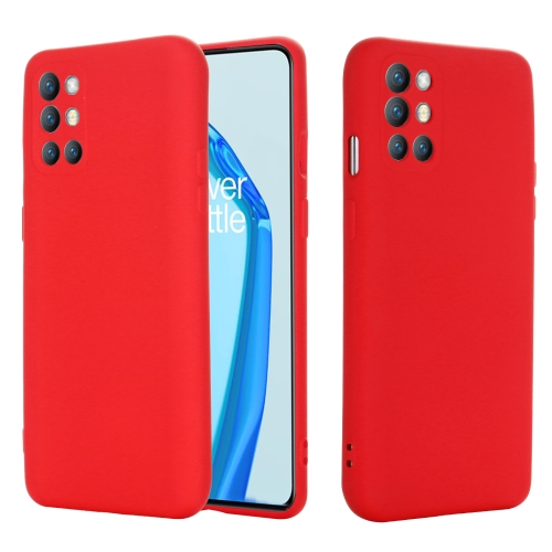 For OnePlus 9R Pure Color Liquid Silicone Shockproof Full Coverage Case(Red)
