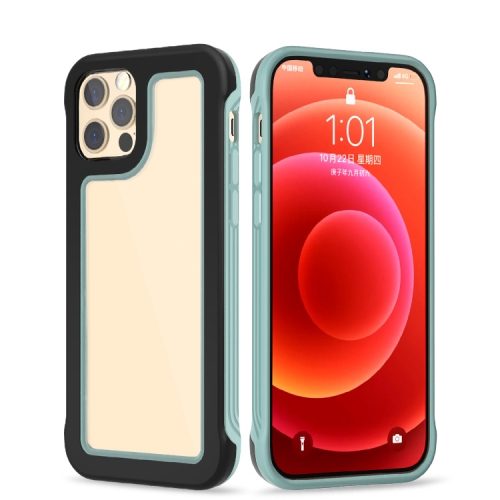 Crystal PC + TPU Shockproof Case For iPhone 11 Pro Max(Black + Finland Green)