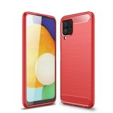 Brushed Texture Carbon Fiber TPU Case For Samsung Galaxy M32 International Version(Red)