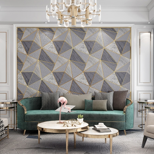 Home Geometric Wallpaper Deerskin Velvet Non-self-adhesive Thickened Wallpaper
