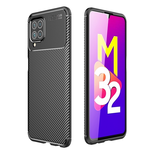 Carbon Fiber Texture Shockproof TPU Case For Samsung Galaxy M32 International Version(Black)