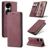 CaseMe 013 Multifunctional Horizontal Flip Leather Case with Holder & Card Slot & Wallet For Huawei P50 Pro(Wine Red)