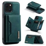 DG.MING M2 Series 3-Fold Card Bag + Magnetic Shockproof Case with Wallet & Holder Function For iPhone 13(Green)