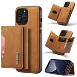 DG.MING M2 Series 3-Fold Card Bag + Magnetic Shockproof Case with Wallet & Holder Function For iPhone 13 Pro Max(Brown)