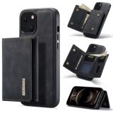 DG.MING M1 Series 3-Fold Multi Card Wallet + Magnetic Shockproof Case with Holder Function For iPhone 13(Black)
