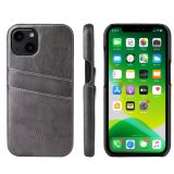 Fierre Shann Retro Oil Wax Texture PU Leather Case with Card Slots For iPhone 13 Pro(Grey)
