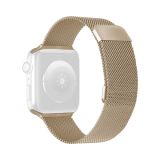 Double Section Milanese Magnetic Elasticity Replacement Strap Watchband For Apple Watch Series 6 & SE & 5 & 4 44mm / 3 & 2 & 1 42mm(Vintage Gold)