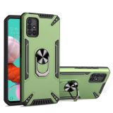 For Samsung Galaxy A51 PC + TPU Protective Case with 360 Degrees Rotatable Ring Holder(Dark Green)