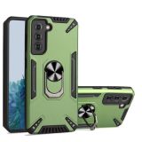 For Samsung Galaxy S21 5G PC + TPU Protective Case with 360 Degrees Rotatable Ring Holder(Dark Green)