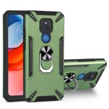 For Motorola Moto G Play 2021 PC + TPU Protective Case with 360 Degrees Rotatable Ring Holder(Dark Green)