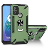 For Motorola Moto G10 / G20 / G30 PC + TPU Protective Case with 360 Degrees Rotatable Ring Holder(Dark Green)