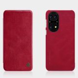 For Huawei P50 NILLKIN QIN Series Crazy Horse Texture Horizontal Flip Leather Case with Card Slot(Red)