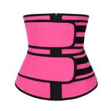 Women Rubber Neoprene Body Sculpting Zipper Double Waist Belt Body Shaping Waistband