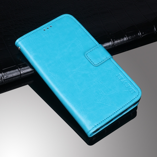 idewei Crazy Horse Texture Horizontal Flip Leather Case with Holder & Card Slots & Wallet For OPPO Reno6 Z 5G(Sky Blue)