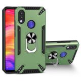 For Xiaomi Redmi Note 7 PC + TPU Protective Case with 360 Degrees Rotatable Ring Holder(Dark Green)