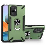 For Xiaomi Redmi Note 10 Pro PC + TPU Protective Case with 360 Degrees Rotatable Ring Holder(Dark Green)