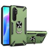 For Xiaomi Mi Note 10 Lite PC + TPU Protective Case with 360 Degrees Rotatable Ring Holder(Dark Green)