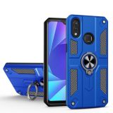 Carbon Fiber Pattern PC + TPU Protective Case with Ring Holder For vivo Y95(Dark Blue)
