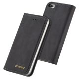 For iPhone 5 / 5s / SE LC.IMEEKE LC-002 Series Skin Hand Feeling PU + TPU Horizontal Flip Leather Case with Holder & Card Slot & Wallet(Black)