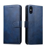 For iPhone XR GUSSIM Magnetic Horizontal Flip Leather Case with Holder & Card Slots & & Wallet(Blue)