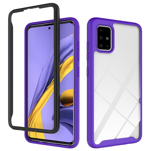 For Galaxy A51 Two-layer Design Shockproof PC + TPU Protective Case(Purple)