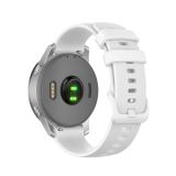 For Garmin Vivoactive 4S Small Plaid Silicone Strap(White)