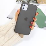 For iPhone 11 1.5mm Liquid Emulsion Translucent TPU case(Black)