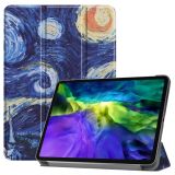 For iPad Pro 11 inch 2020 Custer Painted PU Leather Case with Sleep / Wake-up Function & 3-Fold Holder(Starry Sky)