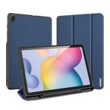 For Galaxy Tab S6 Lite 10.4 inch DUX DUCIS Domo Series Horizontal Flip Magnetic PU Leather Case with Three-folding Holder & Pen Slot(Blue)
