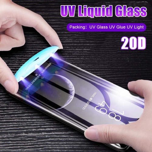 For Galaxy S20+ UV Liquid Curved Full Glue Full Screen Tempered Glass Film