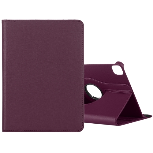 For iPad Pro 11 (2021) / (2020) / iPad Air 2020 10.9 Litchi Texture Horizontal Flip 360 Degrees Rotation Leather Case with Holder(Purple)