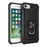 For iPhone SE 2020 Shockproof TPU + PC Protective Case with 360 Degree Rotating Holder(Black)