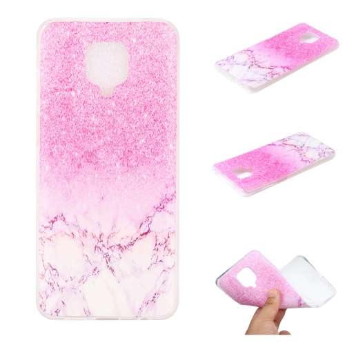 For Xiaomi Redmi Note 9 Pro Coloured Drawing Pattern Transparent TPU Case(Marble)