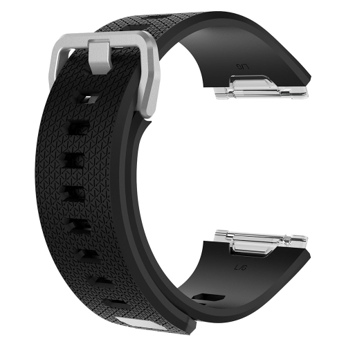 For Fitbit Ionic Herringbone Texture Silicone Replacement Wrist Strap Watchband with Buckle