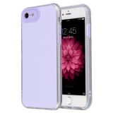 For iPhone SE 2020 / 8 / 7 Fine Hole Series TPU + Acrylic Anti-fall Mirror Phone Protective Case(Light Purple)