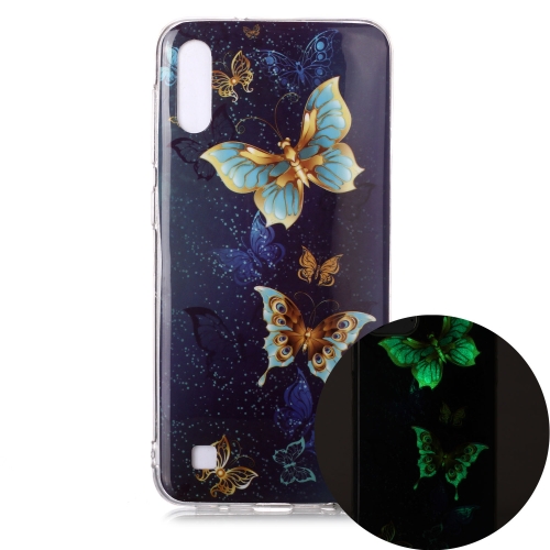 For Samsung Galaxy A10 Luminous TPU Soft Protective Case(Double Butterflies)