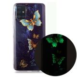 For Samsung Galaxy A51 Luminous TPU Soft Protective Case(Double Butterflies)