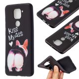 For Xiaomi Redmi Note 9 Embossment Patterned TPU Soft Protector Cover Case(Kiss My Ass)