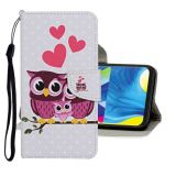 For Samsung Galaxy A11 Colored Drawing Pattern Horizontal Flip Leather Case with Holder & Card Slots & Wallet(Owl)