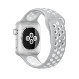 For Apple Watch Series 6 & SE & 5 & 4 40mm / 3 & 2 & 1 38mm Sport Silicone Watchband Standard Edition(Grey White)