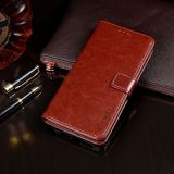For DOOGEE X95 idewei Crazy Horse Texture Horizontal Flip Leather Case with Holder & Card Slots & Wallet(Brown)