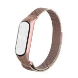 For Xiaomi Mi Band 5 Milano Solid Color Magnetic Stainless Steel Strap(Rose Red)