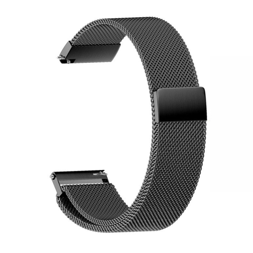 For Huami Amazfit GTS 20mm / Bip U Pro Milanese Magnetic Metal Replacement Strap Watchband(Black)