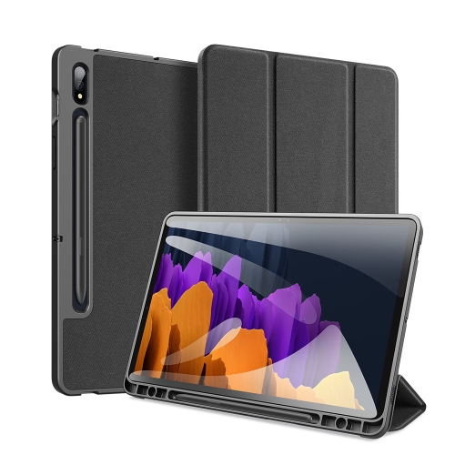 For Samsung Galaxy Tab S7 11 inch DUX DUCIS Domo Series Horizontal Flip Magnetic PU Leather Case with Three-folding Holder & Sleep / Wake-up Function & Pen Slot(Black)