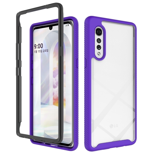 For LG Velvet Starry Sky Solid Color Series Shockproof PC + TPU Protective Case(Purple)