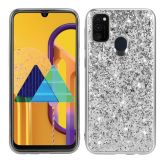 For Samsung Galaxy A21s Glitter Powder Shockproof TPU Protective Case(Silver)