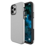 For iPhone 12 / 12 Pro Triangle Armor Texture TPU + PC Case(Silver)